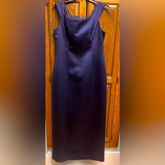 ALEX Navy formal dress with gorgeous covered button detail. Size 12 petite. - Picture 1 of 3